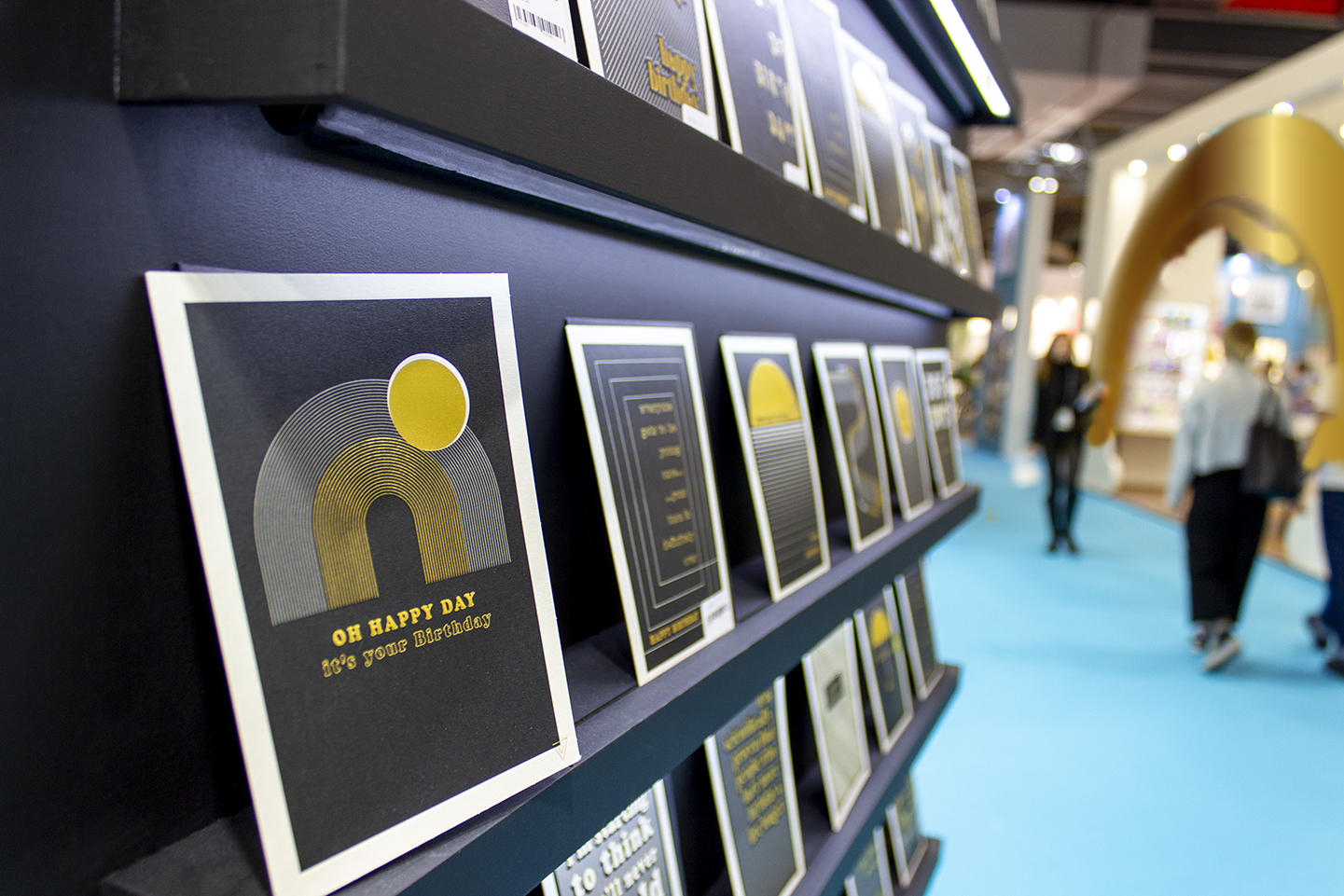 The Art File's stand at Spring Fair 2020, featuring Vertigo card range Image of The Art File's impressive trade show stand at Spring Fair 2020, NEC, Birmingham. Featuring brand new card range Vertigo, for men.